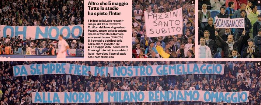 Lazio banners from La Gazzetta