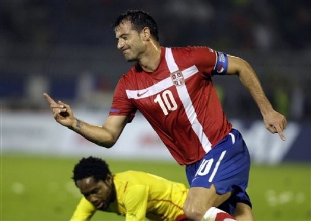 Deki scores for Serbia against Cameroon