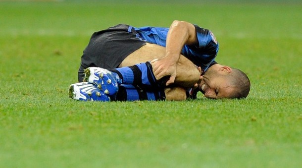 Samuel is injured against Brescia
